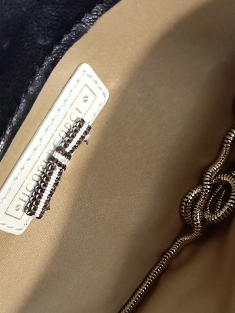 Henri Bendel Snake-Print Foldover Clutch with Tassel - Black & Tan - Picture 5 of 9